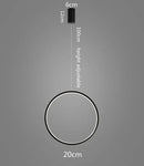 GobekUsa LED Ring Chandelier: Minimalist Black Circle Pendant Light for Living Room Lighting