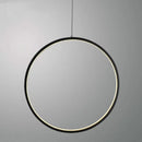 GobekUsa LED Ring Chandelier: Minimalist Black Circle Pendant Light for Living Room Lighting