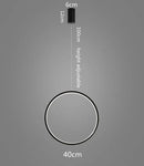 GobekUsa LED Ring Chandelier: Minimalist Black Circle Pendant Light for Living Room Lighting