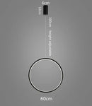 GobekUsa LED Ring Chandelier: Minimalist Black Circle Pendant Light for Living Room Lighting