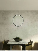 GobekUsa LED Ring Chandelier: Minimalist Black Circle Pendant Light for Living Room Lighting