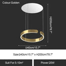 GobekUsa LED Ring Chandelier: Modern Dining Room Table Lighting & Home Decoration