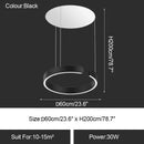 GobekUsa LED Ring Chandelier: Modern Dining Room Table Lighting & Home Decoration