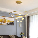 GobekUsa LED Ring Chandelier: Modern Nordic Hanging Light for Dining, Living Room, and Lobby