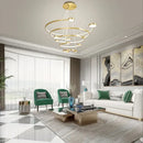 GobekUsa LED Ring Chandelier: Modern Nordic Hanging Light for Dining, Living Room, and Lobby