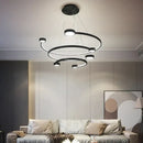 GobekUsa LED Ring Chandelier: Modern Nordic Hanging Light for Dining, Living Room, and Lobby