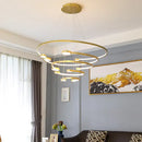 GobekUsa LED Ring Chandelier: Modern Nordic Hanging Light for Dining, Living Room, and Lobby