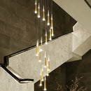 GobekUsa LED Ring Chandelier Stair Chandelier Rotating Kitchen Hanging Lamp, Modern Villa Decor Lighting