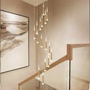GobekUsa LED Ring Chandelier Stair Chandelier Rotating Kitchen Hanging Lamp, Modern Villa Decor Lighting