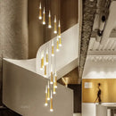 GobekUsa LED Ring Chandelier Stair Chandelier Rotating Kitchen Hanging Lamp, Modern Villa Decor Lighting