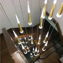 GobekUsa LED Ring Chandelier Stair Chandelier Rotating Kitchen Hanging Lamp, Modern Villa Decor Lighting