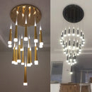 GobekUsa LED Ring Chandelier Stair Chandelier Rotating Kitchen Hanging Lamp, Modern Villa Decor Lighting