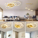 GobekUsa LED Rings Ceiling Chandelier for Decorative Living Room, Dimmable Indoor Lamps