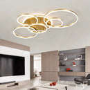 GobekUsa LED Rings Ceiling Chandelier for Decorative Living Room, Dimmable Indoor Lamps