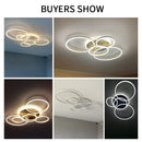 GobekUsa LED Rings Ceiling Chandelier for Decorative Living Room, Dimmable Indoor Lamps
