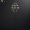 GobekUsa LED Rococo Crystal Iron Floor Lamp Chandelier, Modern Standing Candle Light