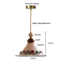 GobekUsa LED Rose Flower Pendant Lamp Ceramic Wood Nordic Modern Hanging Light