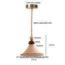 GobekUsa LED Rose Flower Pendant Lamp Ceramic Wood Nordic Modern Hanging Light