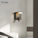 GobekUsa LED Rotary Square Wall Lamp for Home Bedroom Study with USB Charging