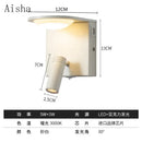 GobekUsa LED Rotary Square Wall Lamp for Home Bedroom Study with USB Charging