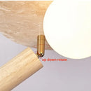 GobekUsa LED Rotatable Ceiling Lamp White Glass Yellow Travertine Wood Nordic Modern
