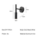Modern black & white rotatable wall lamp bedroom spotlight by Decorbites