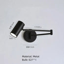 GobekUsa LED Rotatable Wall Lamp Gold Black White Metal Sconce E27 Bulb