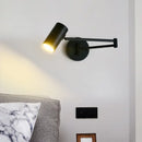 GobekUsa LED Rotatable Wall Lamp Gold Black White Metal Sconce E27 Bulb