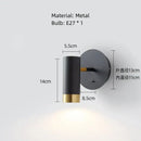 GobekUsa LED Rotatable Wall Lamp Gold Black White Metal Sconce E27 Bulb