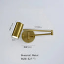 GobekUsa LED Rotatable Wall Lamp Gold Black White Metal Sconce E27 Bulb