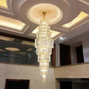 GobekUsa LED Rotating Staircase Chandelier for Luxurious Duplex Living & Villa Décor