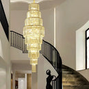 GobekUsa LED Rotating Staircase Chandelier for Luxurious Duplex Living & Villa Décor