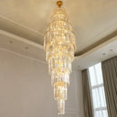 GobekUsa LED Rotating Staircase Chandelier for Luxurious Duplex Living & Villa Décor
