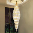 GobekUsa LED Rotating Staircase Chandelier for Luxurious Duplex Living & Villa Décor
