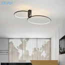 GobekUsa LED Round Ceiling Lamp Scandinavian Design White Black Gold Metal Aluminum