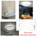 GobekUsa LED Round Ceiling Lamp Scandinavian Design White Black Gold Metal Aluminum
