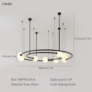 GobekUsa LED Round Chandelier Pendant Light for Ceiling Living Room Bedroom Decor