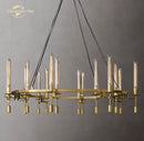 GobekUsa LED Round Glass Chandelier for Living Dining Room Lighting