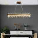 GobekUsa LED Round Glass Chandelier: Modern Nordic Stainless Steel Pendant Light for Bedroom & Living Room