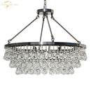 GobekUsa LED Round Glass Chandeliers Raindrop Pendant Lights Modern Living Hanging Lamps