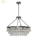 GobekUsa LED Round Glass Chandeliers Raindrop Pendant Lights Modern Living Hanging Lamps