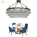 GobekUsa LED Round Glass Chandeliers Raindrop Pendant Lights Modern Living Hanging Lamps