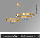GobekUsa LED Round Ring Chandelier for Dining Room, Living Room, and Bedroom