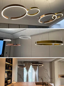 GobekUsa LED Round Ring Chandelier for Dining Room, Living Room, and Bedroom