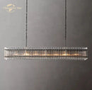 GobekUsa LED San Marco Glass Chandelier: Modern Rectangular Lighting for Dining, Kitchen, Living Room