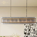 GobekUsa LED San Marco Glass Chandelier: Modern Rectangular Lighting for Dining, Kitchen, Living Room