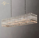 GobekUsa LED San Marco Glass Chandelier: Modern Rectangular Lighting for Dining, Kitchen, Living Room