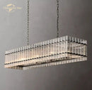 GobekUsa LED San Marco Glass Chandelier: Modern Rectangular Lighting for Dining, Kitchen, Living Room