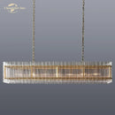 GobekUsa LED San Marco Glass Chandelier: Modern Rectangular Lighting for Dining, Kitchen, Living Room