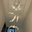 GobekUsa LED Seagull Chandelier: Designer Decor Villa Bird Restaurant Staircase Chandelier